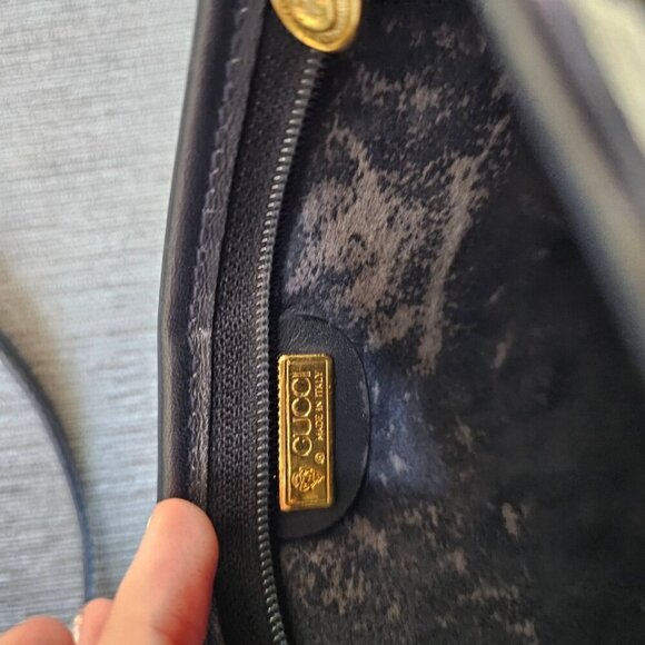 GUCCI Navy Blue Canvas Supreme Micro GG Blue Trim Crossbody Bag Authenticated - Picture 8 of 16